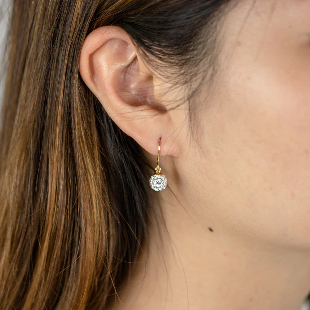 9ct Yellow Gold Filigree 8mm Ball Drop Earrings - Image 2