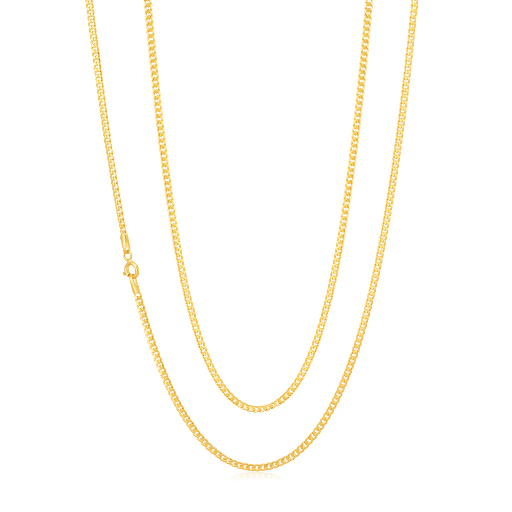 9ct Yellow Gold Filled 60 Gauge Curb Chain 60cm - Image 2
