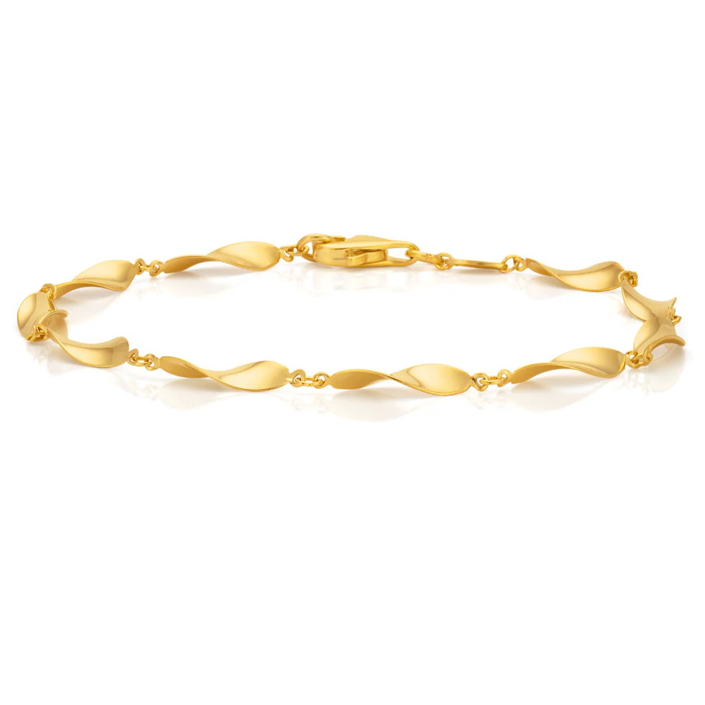 9ct Yellow Gold Filled Fancy 19cm Bracelet - Image 2