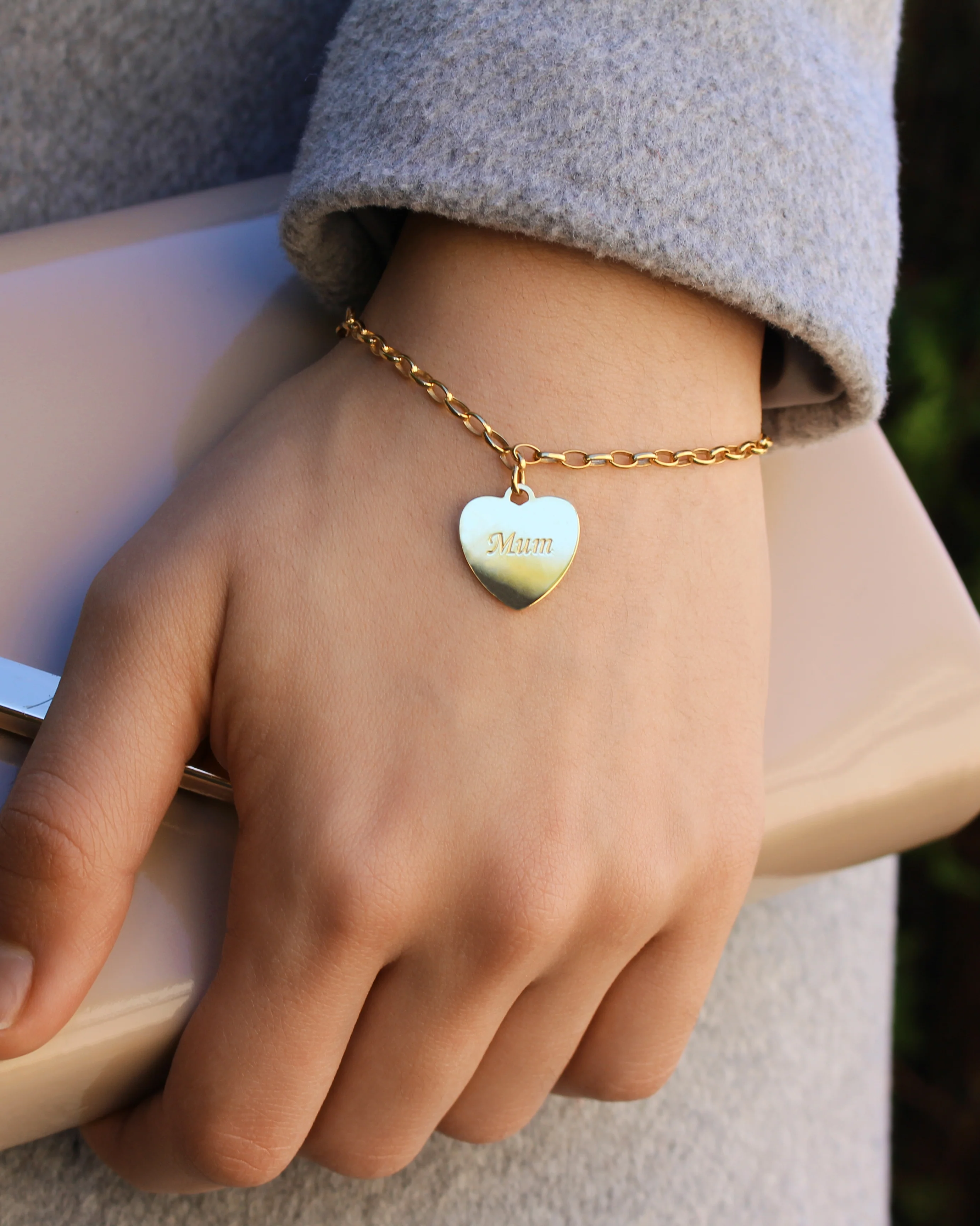9ct Yellow Gold-Filled Mum Charm 19cm Bracelet - Image 3