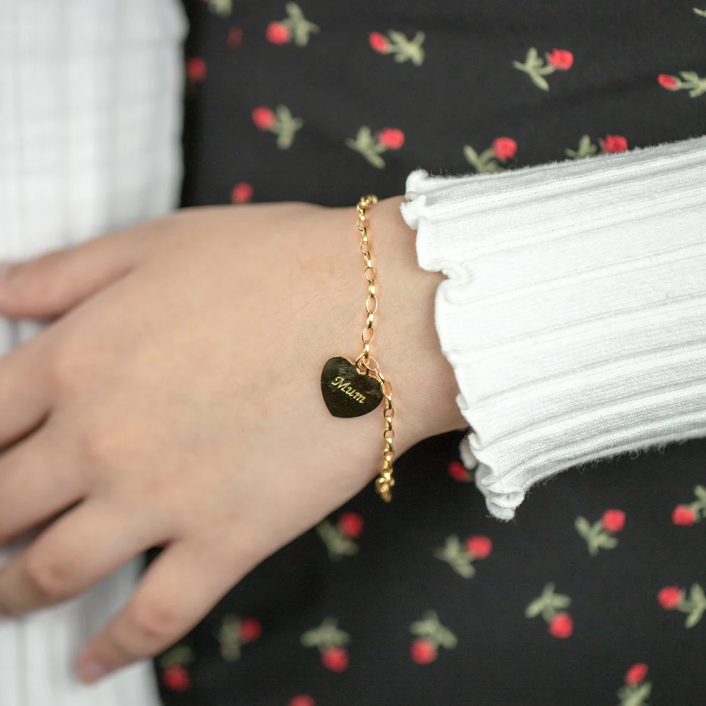 9ct Yellow Gold-Filled Mum Charm 19cm Bracelet - Image 4