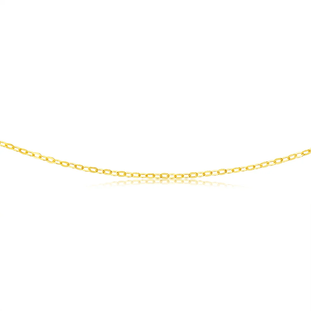 9ct Yellow Gold Fine Trace 35 Gauge 50cm Chain - Image 2