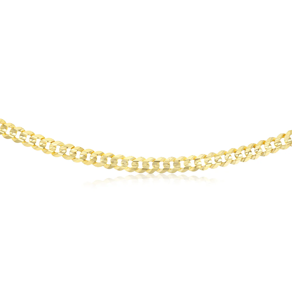 9ct Yellow Gold Flat Wire 170 Gauge Curb 55cm Chain - Image 2