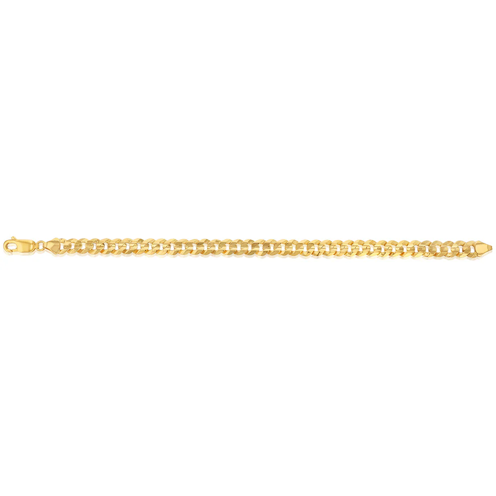 9ct Yellow Gold Flat Wire Concave 170 Gauge 21cm Bracelet - Image 2