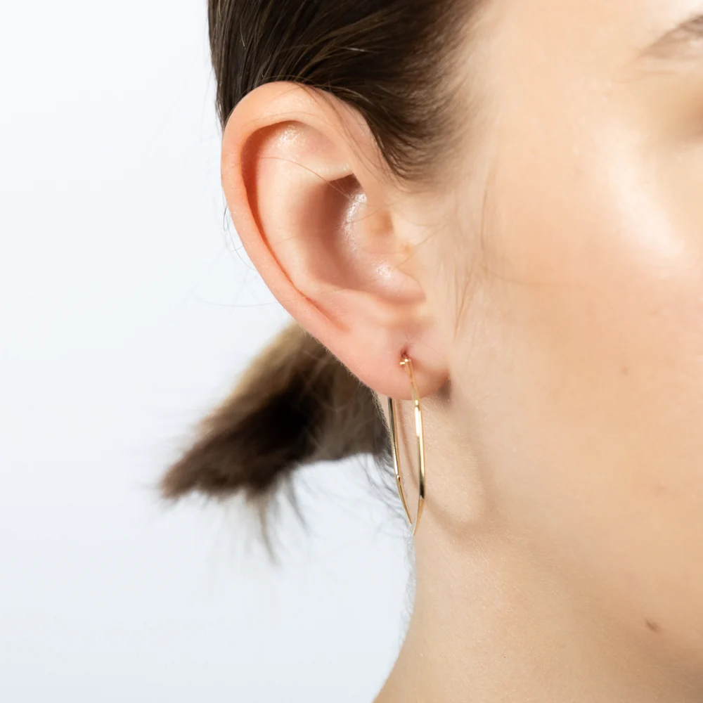 9ct Yellow Gold Geometric Shaped 25mm Hoop Earrings - Image 2