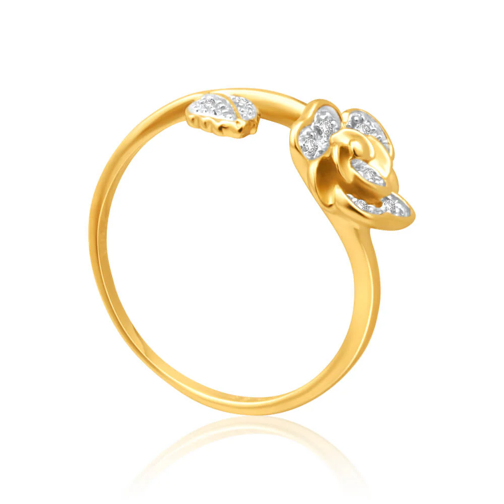 9ct Yellow Gold Gorgeous Bead Diamond Ring - Image 2