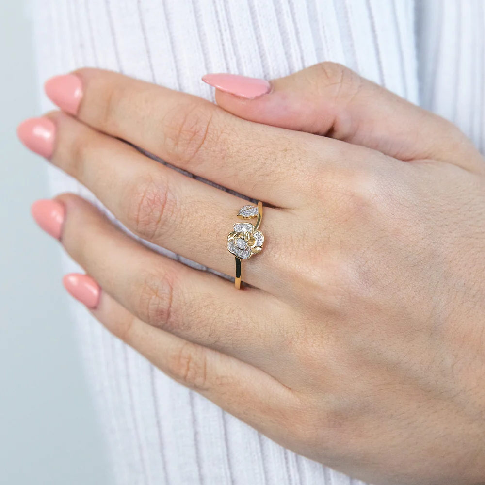 9ct Yellow Gold Gorgeous Bead Diamond Ring - Image 3