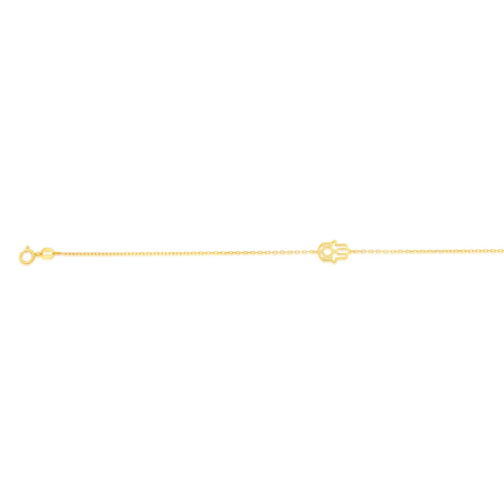 9ct Yellow Gold Hand Of Fatima 19cm Bracelet - Image 2