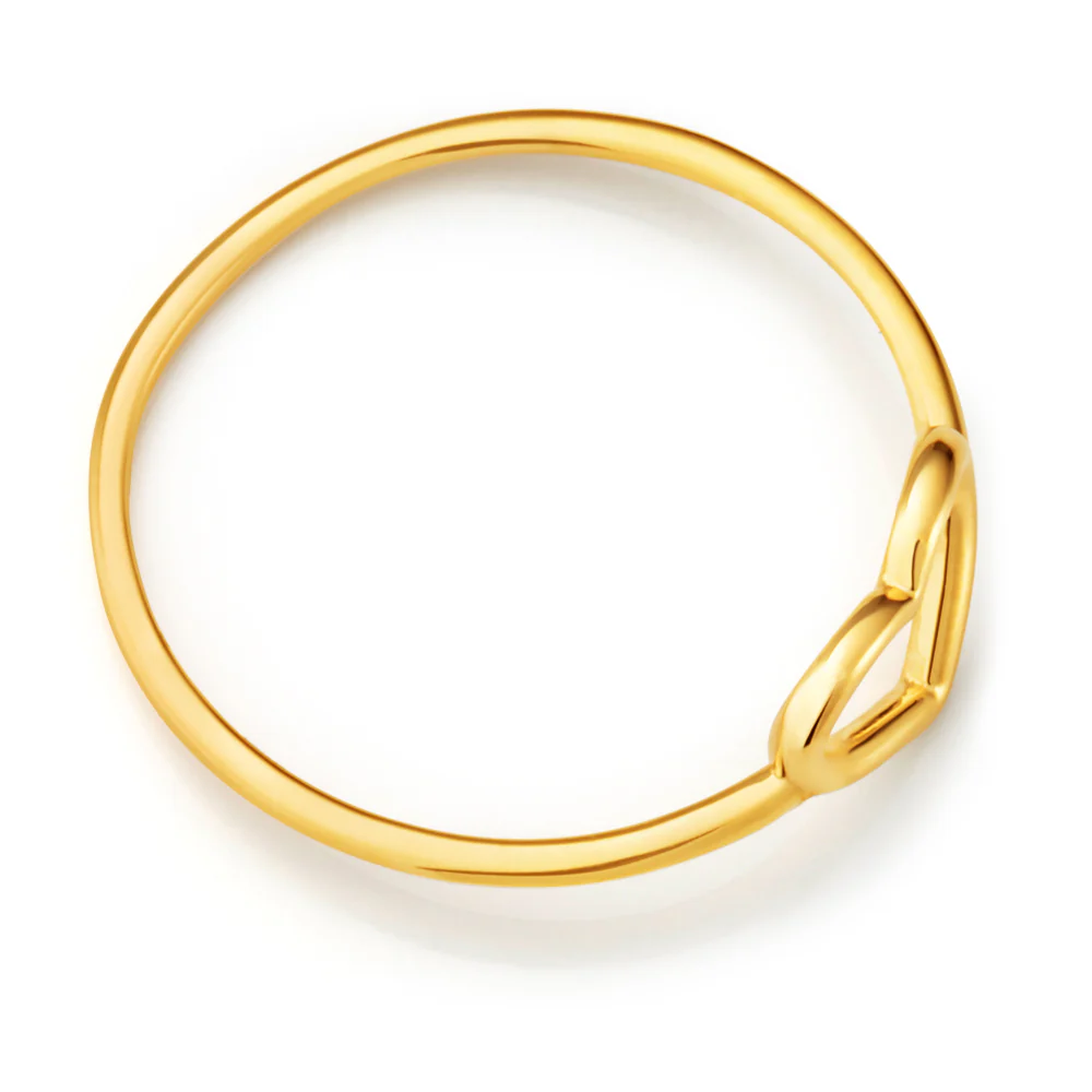 9ct Yellow Gold Heart Shape Ring - Image 2