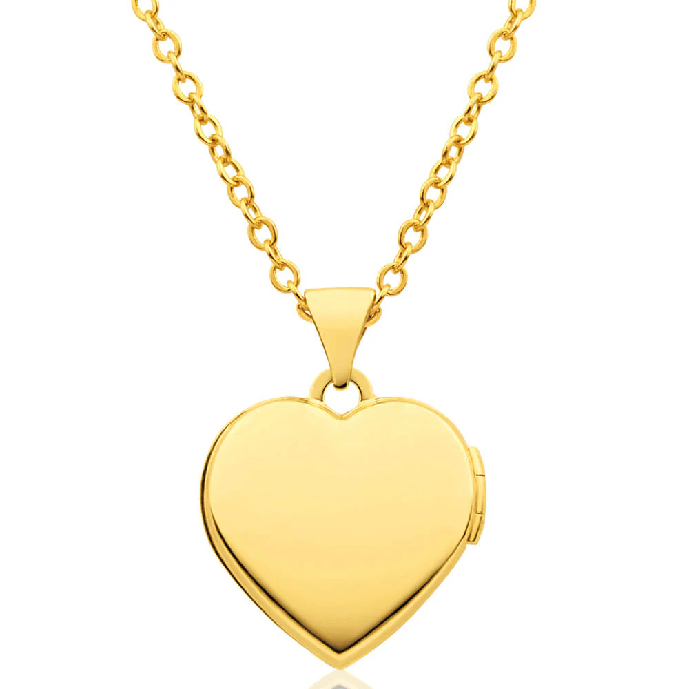 9ct Yellow Gold Heart Shaped Locket with Diamond - Image 2