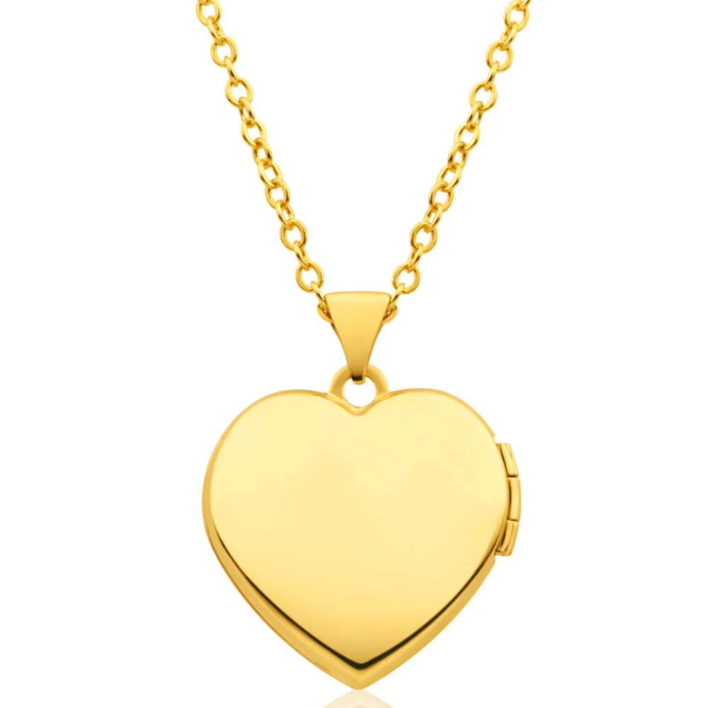 9ct Yellow Gold Heart Shaped Locket with Floral Design - Image 2