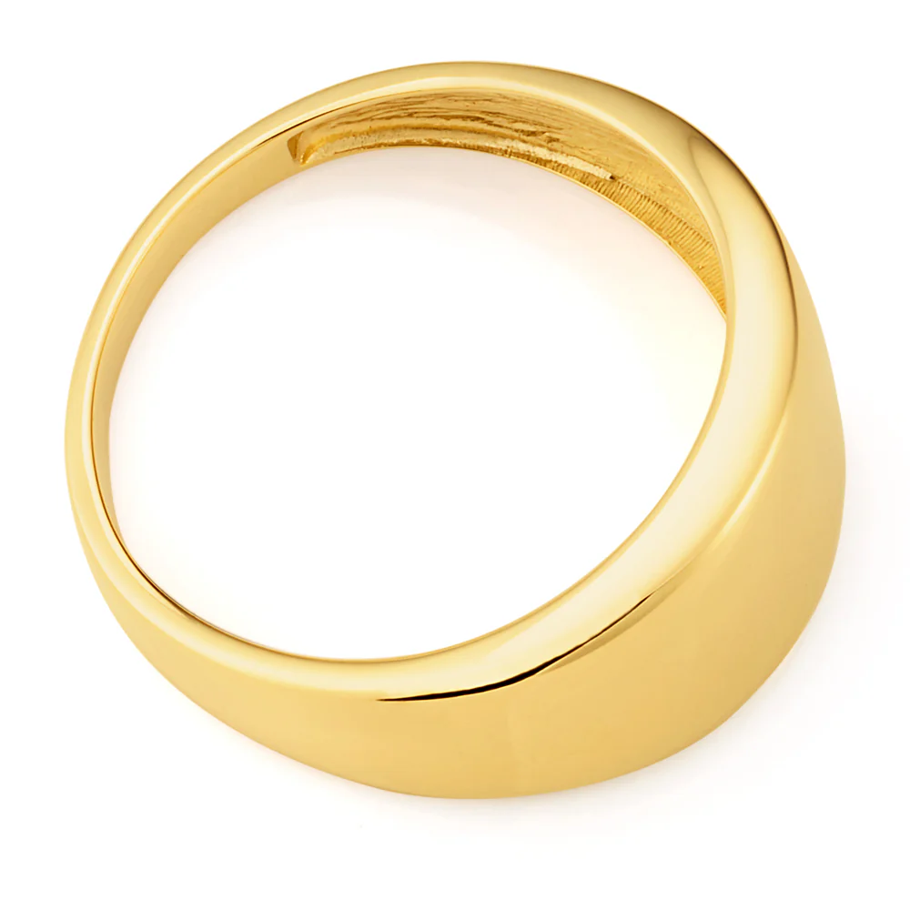 9ct Yellow Gold High Polish Wide Band Tapered Ring - Image 2