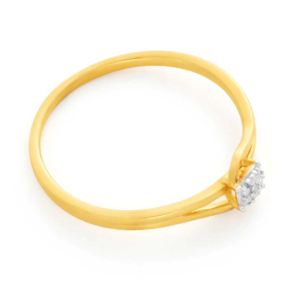 9ct Yellow Gold HJ Bead Set Diamond Ring - Image 2