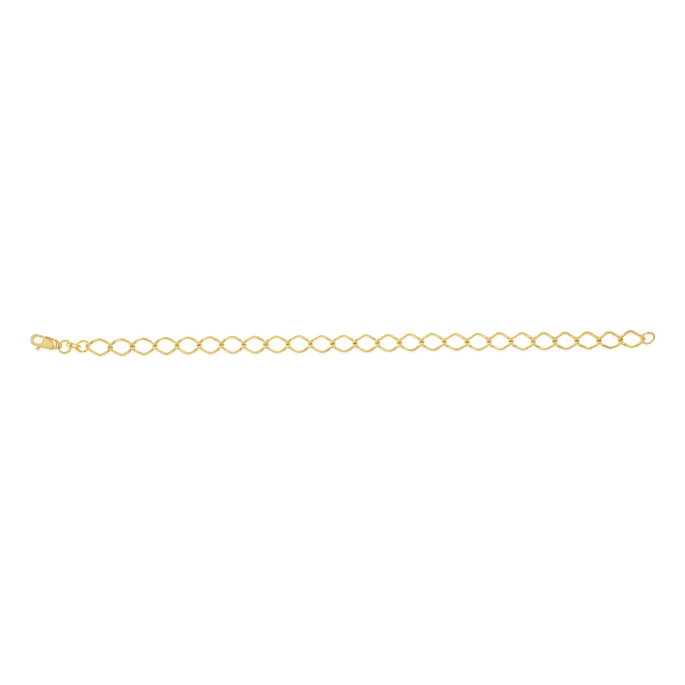 9ct Yellow Gold Hollow 19cm Curb Bracelet - Image 2