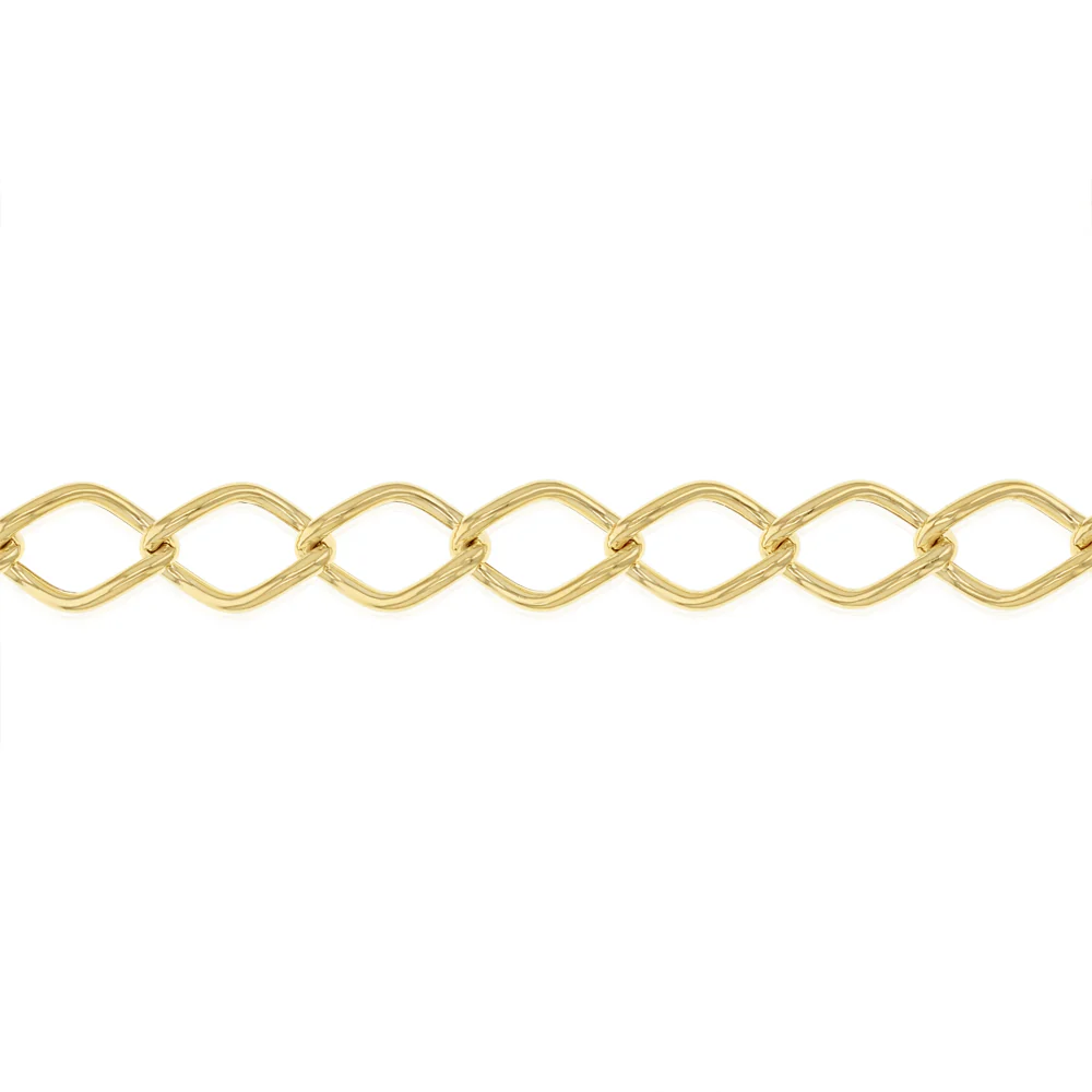 9ct Yellow Gold Hollow 19cm Curb Bracelet - Image 3