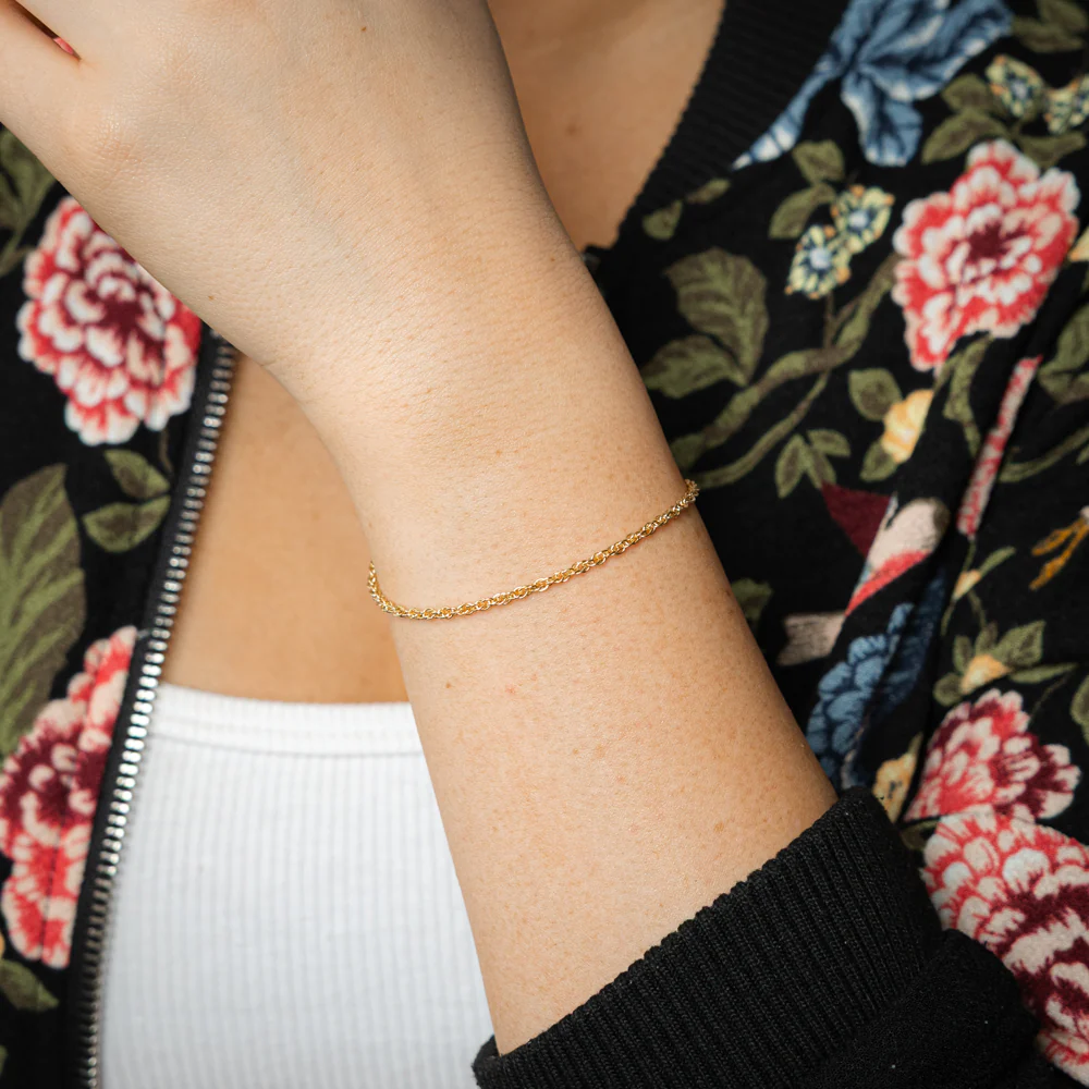 9ct Yellow Gold Hollow 42 Gauge Double Rope  19cm Bracelet - Image 3