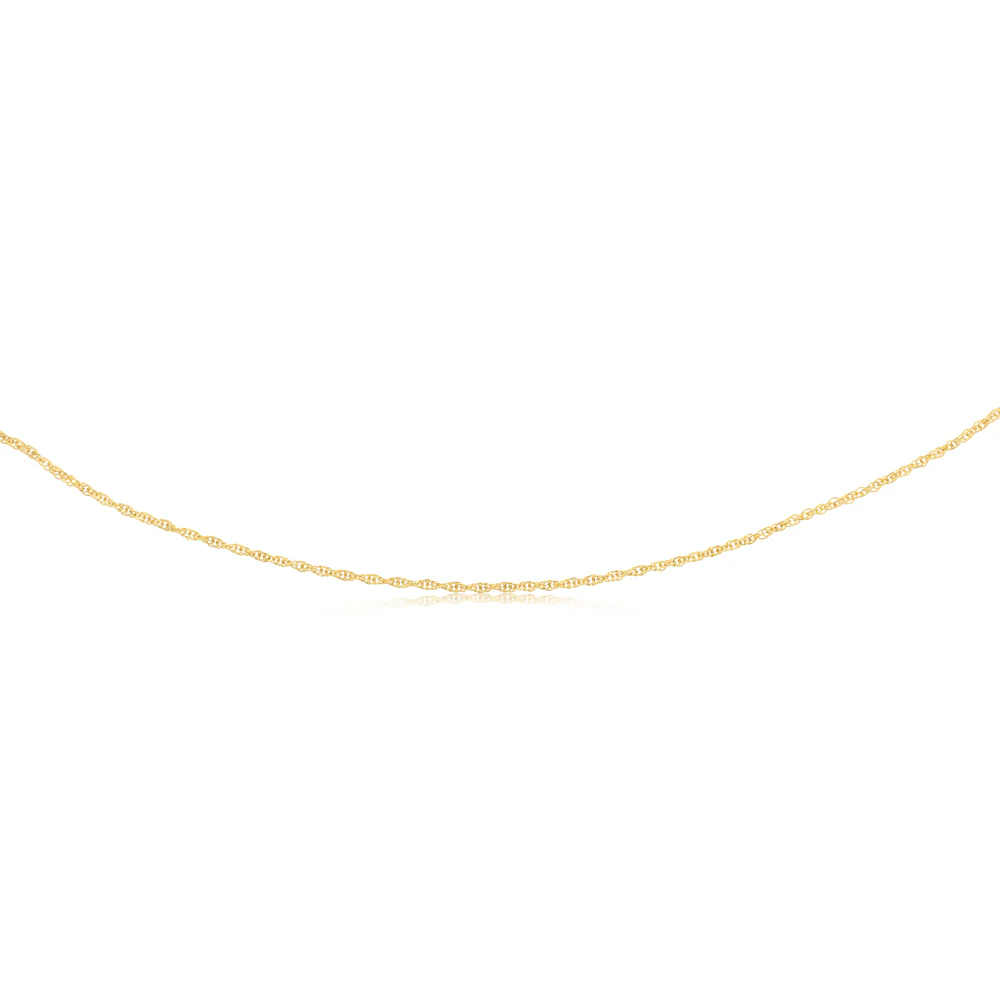 9ct Yellow Gold Hollow 42 Gauge Double Rope 45cm Chain - Image 2