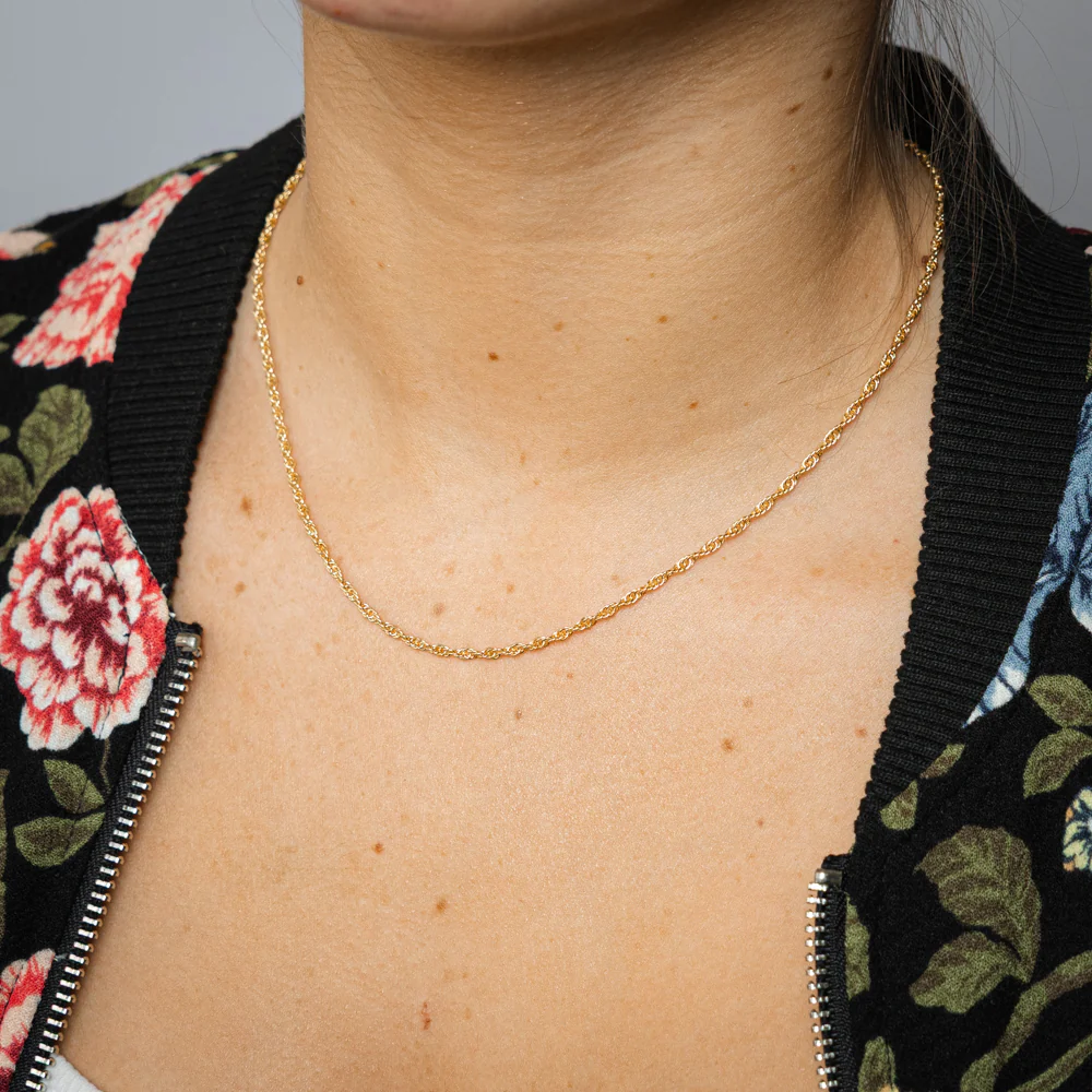 9ct Yellow Gold Hollow 42 Gauge Double Rope 45cm Chain - Image 3