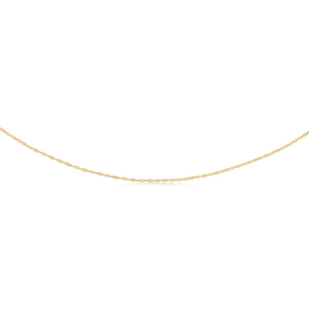 9ct Yellow Gold Hollow 42 Gauge Double Rope 55cm Chain - Image 2