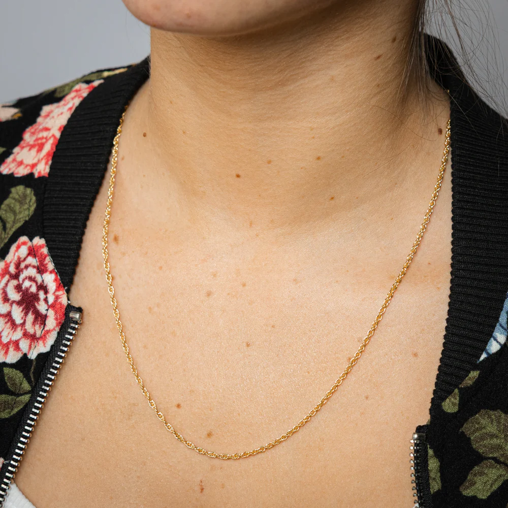 9ct Yellow Gold Hollow 42 Gauge Double Rope 55cm Chain - Image 3
