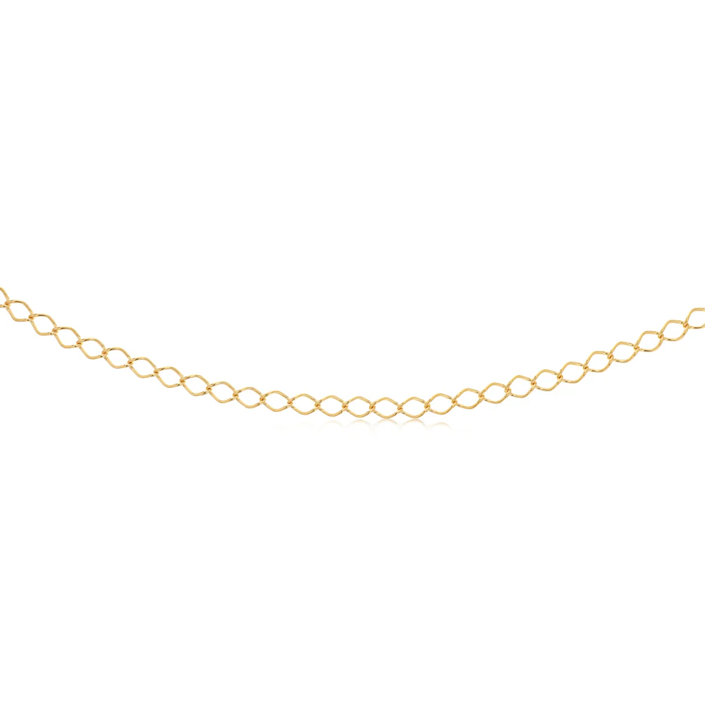 9ct Yellow Gold Hollow 45cm Curb Chain - Image 2