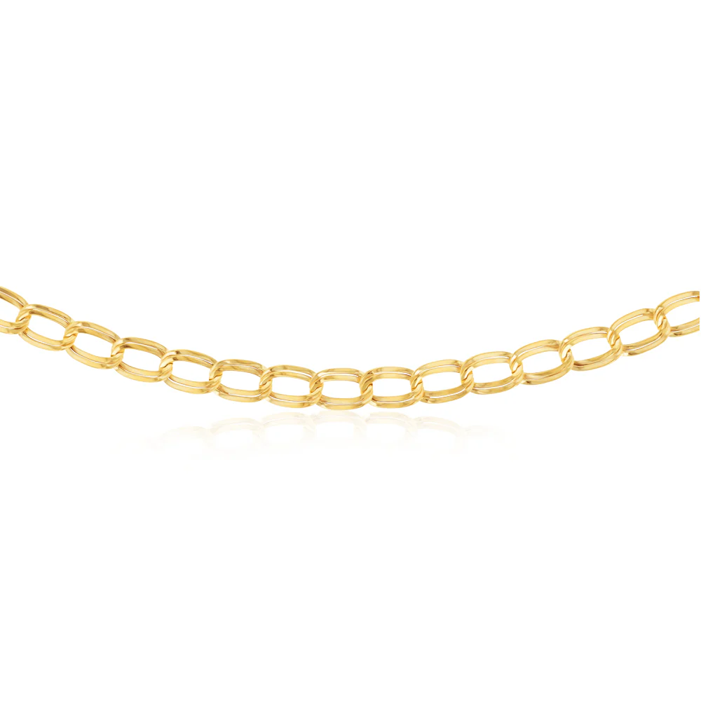 9ct Yellow Gold Hollow 45cm Curb Chain - Image 2