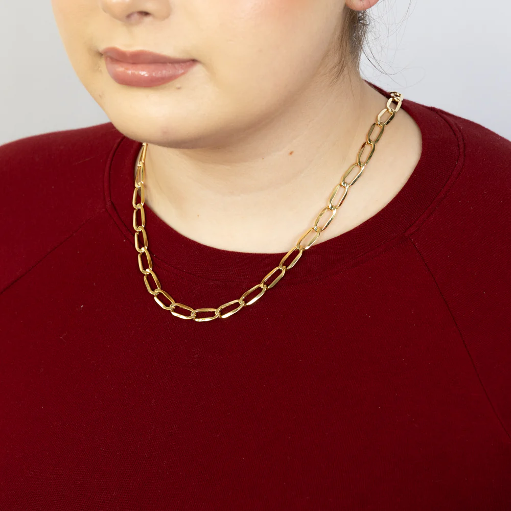 9ct Yellow Gold Hollow 55ccm Figaro Chain - Image 3