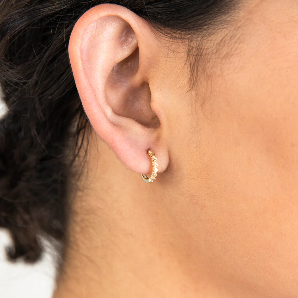 9ct Yellow Gold Hoop 9mm Diamond Cut - Image 2