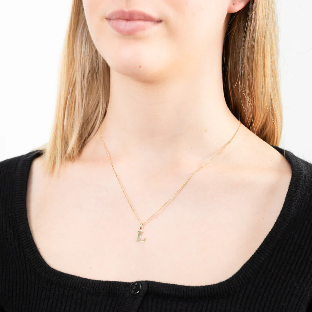 9ct Yellow Gold Initial "L" Pendant - Image 2