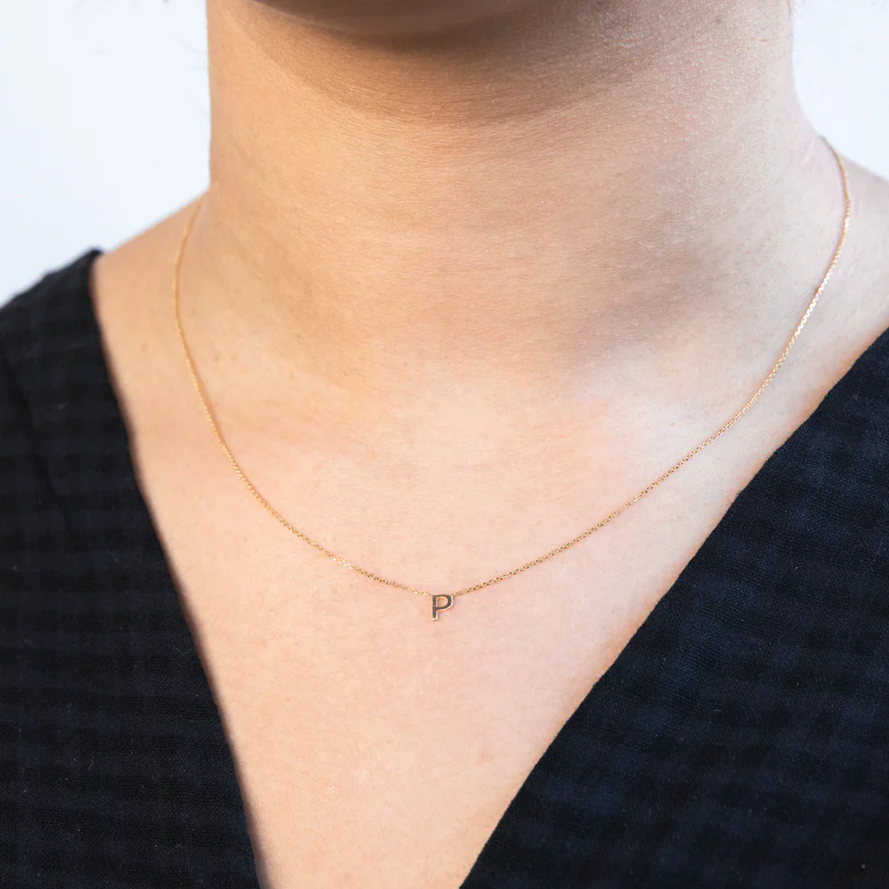 9ct Yellow Gold Initial "P" Pendant On 43cm Chain - Image 2