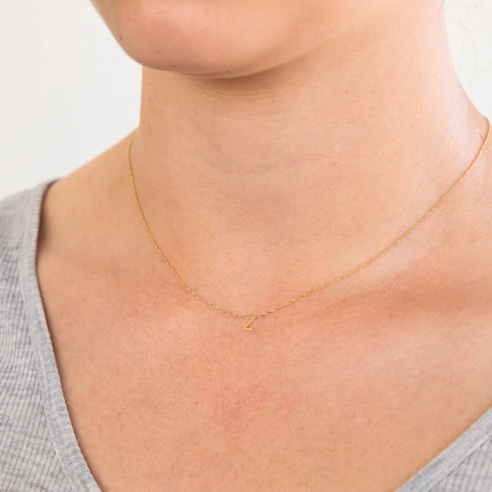 9ct Yellow Gold Initial "Z" Pendant On 43cm Chain - Image 2