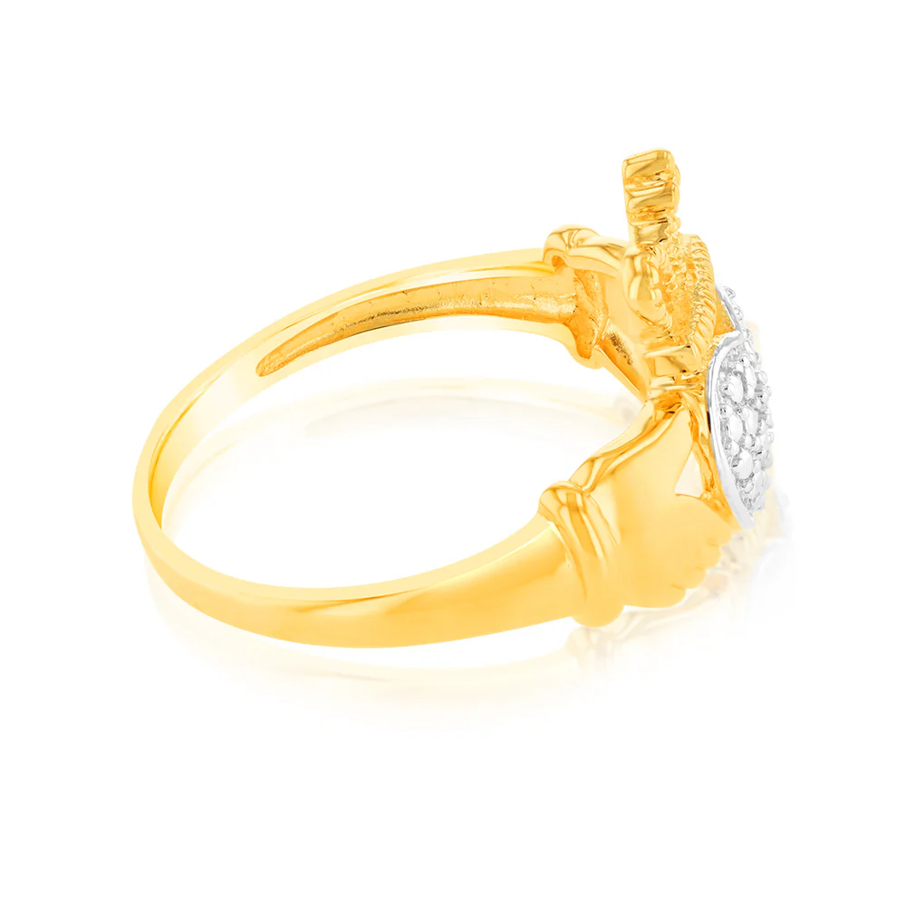 9ct Yellow Gold King Heart Shaped Diamond Ring - Image 2