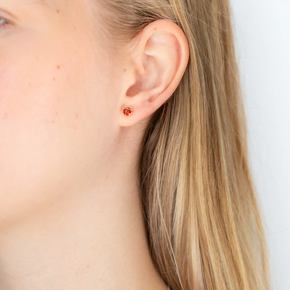 9ct Yellow Gold Ladybird Stud Earrings - Image 2