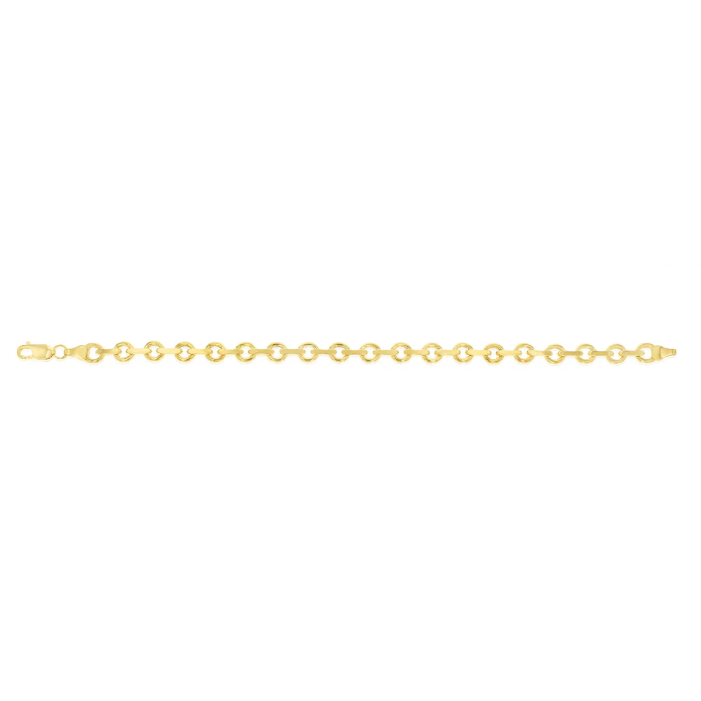 9ct Yellow Gold Link Chain Hollow 19cm Bracelet - Image 2