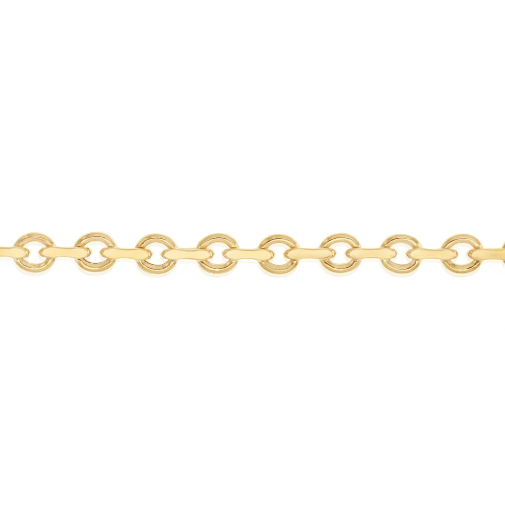 9ct Yellow Gold Link Chain Hollow 19cm Bracelet - Image 3