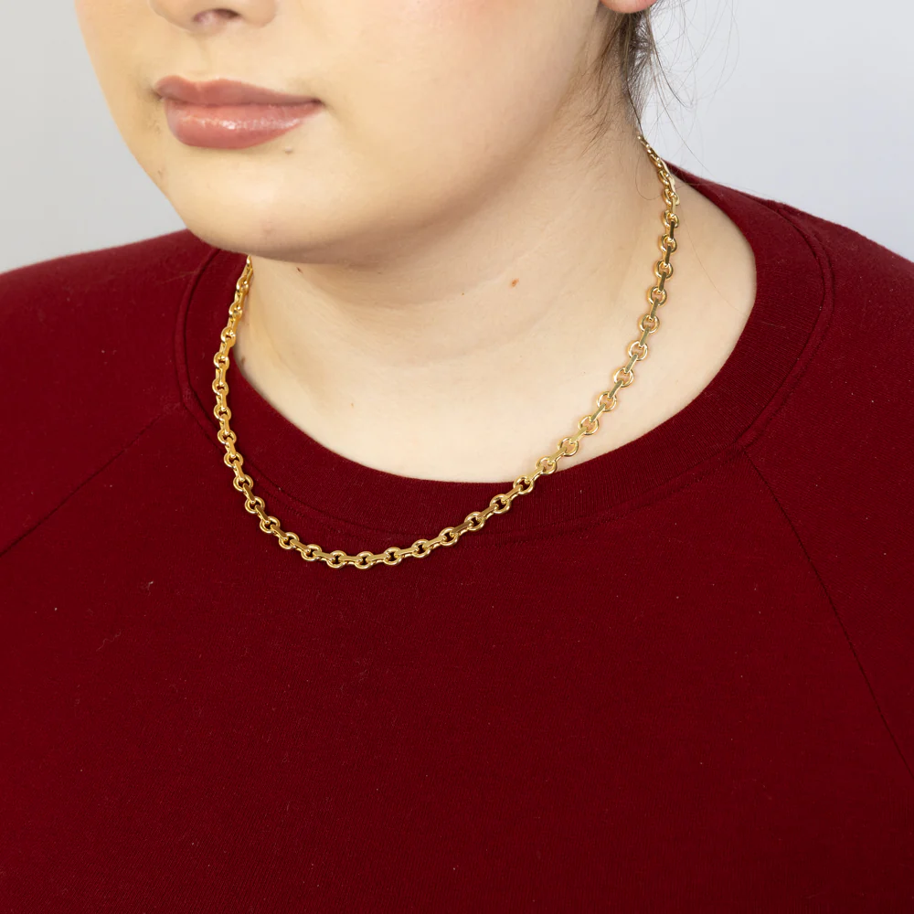9ct Yellow Gold Link Chain Hollow 45cm Chain - Image 2