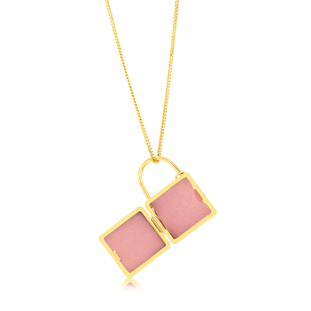 9ct Yellow Gold Lock And Key Locket Pendant - Image 3