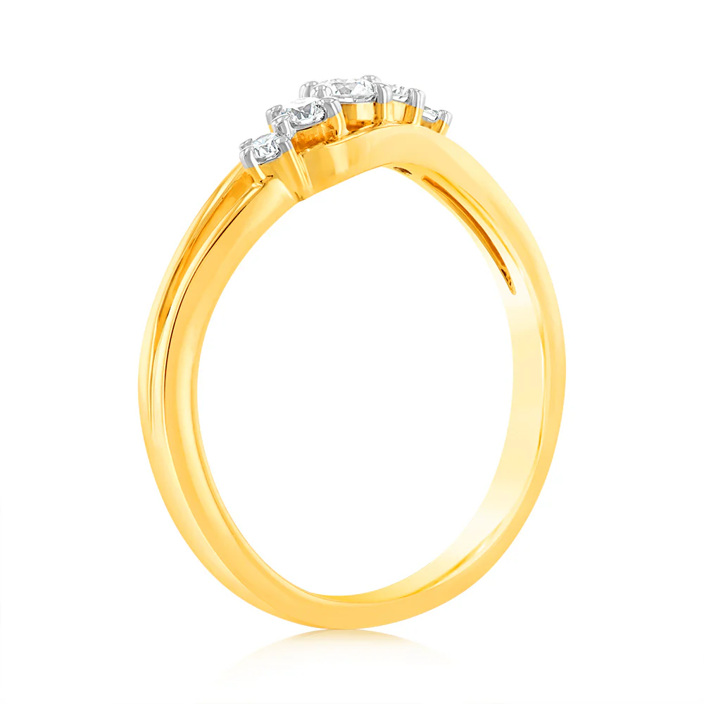 9ct Yellow Gold Luminesce Lab Grown 1/4 Carat Diamond Ring - Image 3