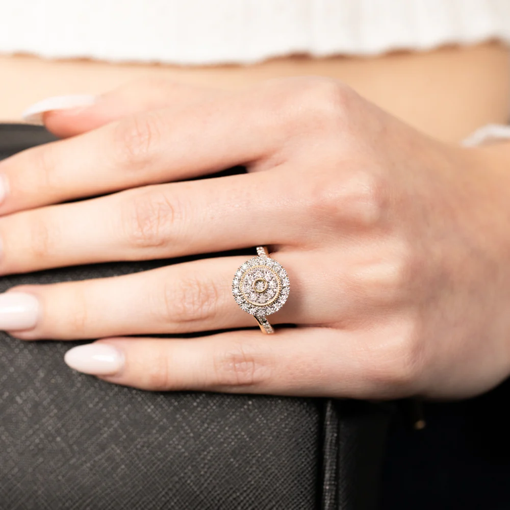 9ct Yellow Gold Luminesce Lab Grown Cluster Ring with 35 Brilliant Diamonds - Image 4