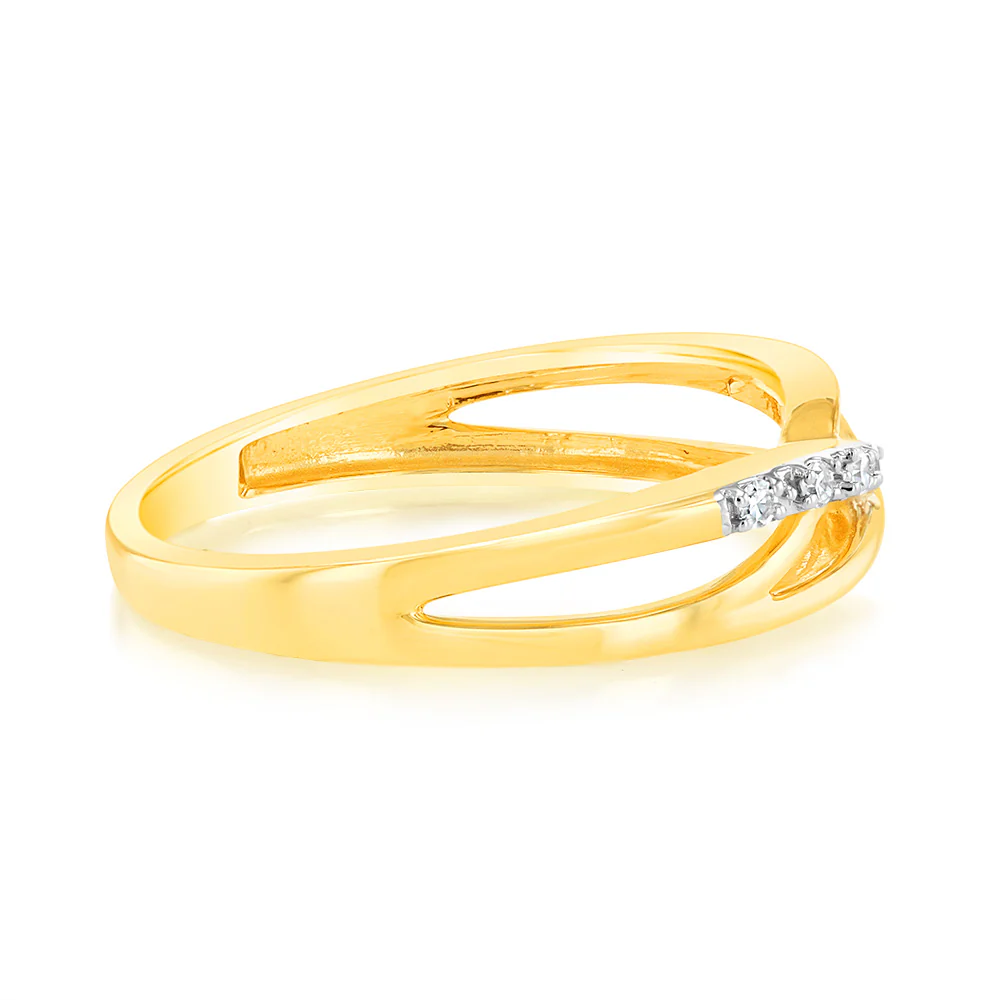 9ct Yellow Gold Luminesce Lab Grown Ring with 7 Diamonds - Image 2