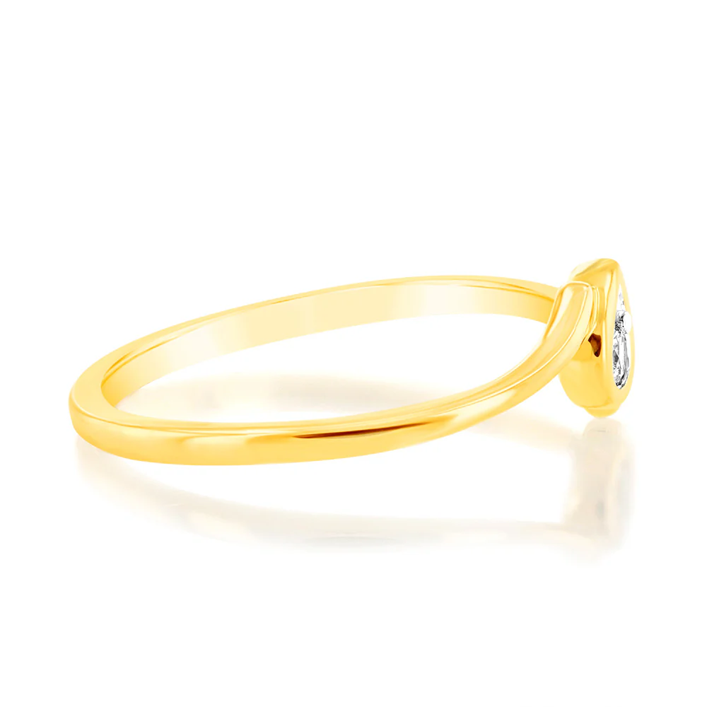 9ct Yellow Gold Luminesce Lab Grown Single Diamond Ring - Image 2