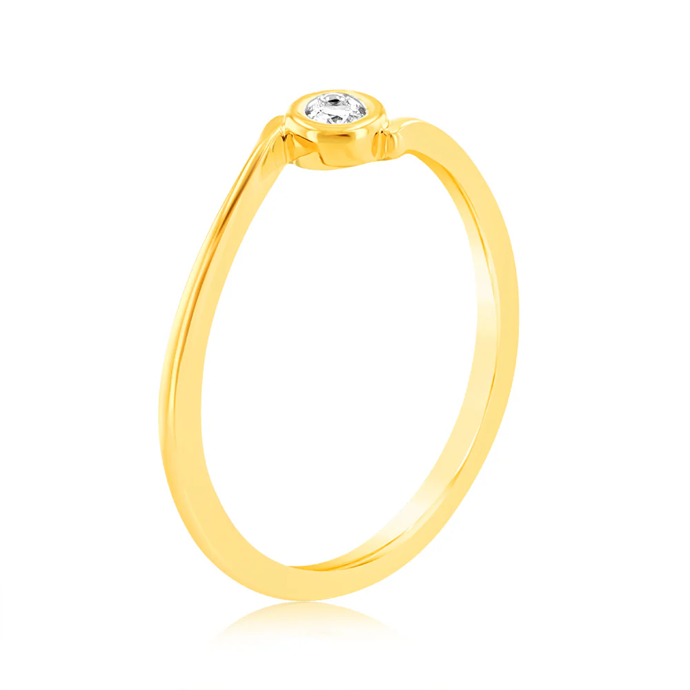 9ct Yellow Gold Luminesce Lab Grown Single Diamond Ring - Image 3
