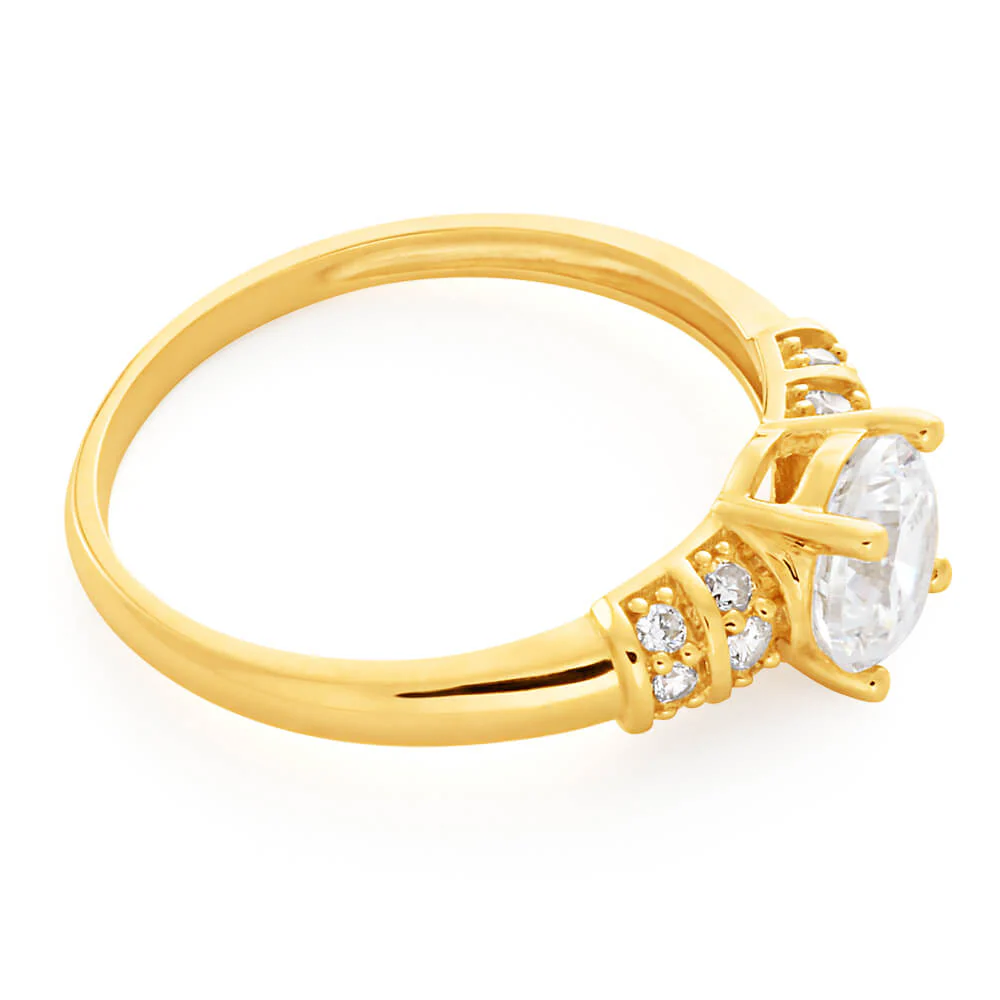 9ct Yellow Gold Majestic Cubic Zirconia Ring - Image 2