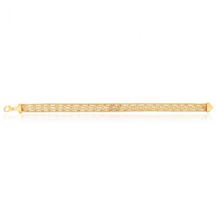 9ct Yellow Gold Mesh 19cm Bracelet - Image 2