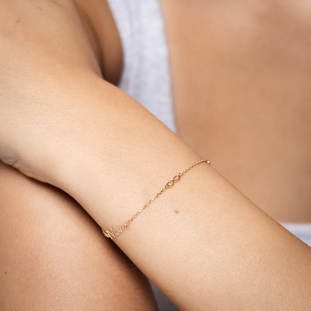 9ct Yellow Gold Mum 19cm Bracelet - Image 3