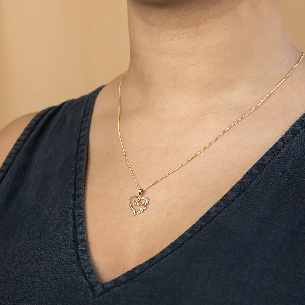 9ct Yellow Gold Mum Diamond Pendant - Image 2