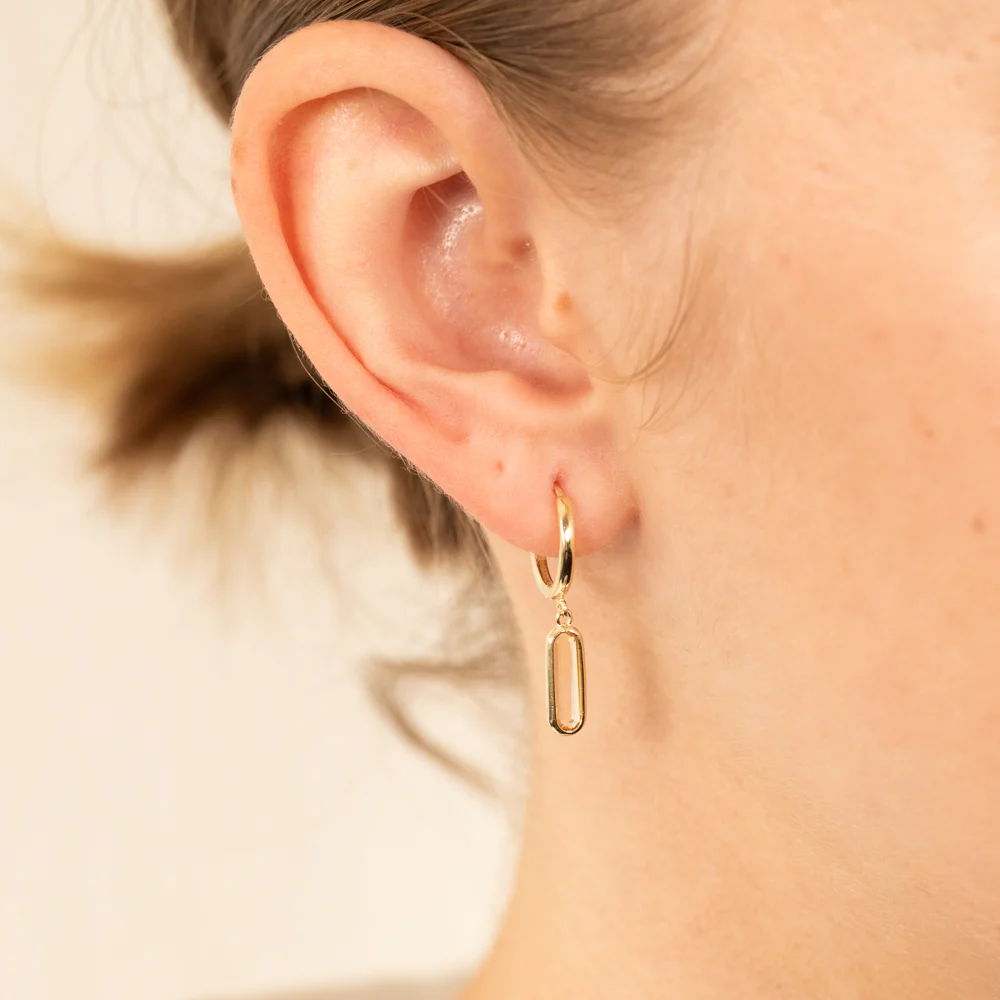 9ct Yellow Gold Natural Quartz On Sleeper Earring - Image 2