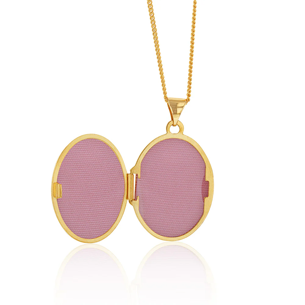 9ct Yellow Gold Oval Diamond Locket Pendant - Image 2