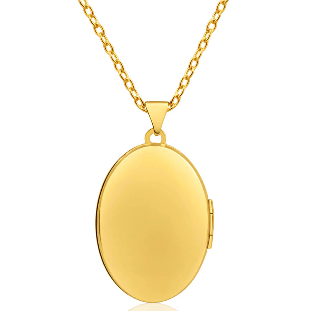 9ct Yellow Gold Oval Scroll Pattern Locket - Image 2