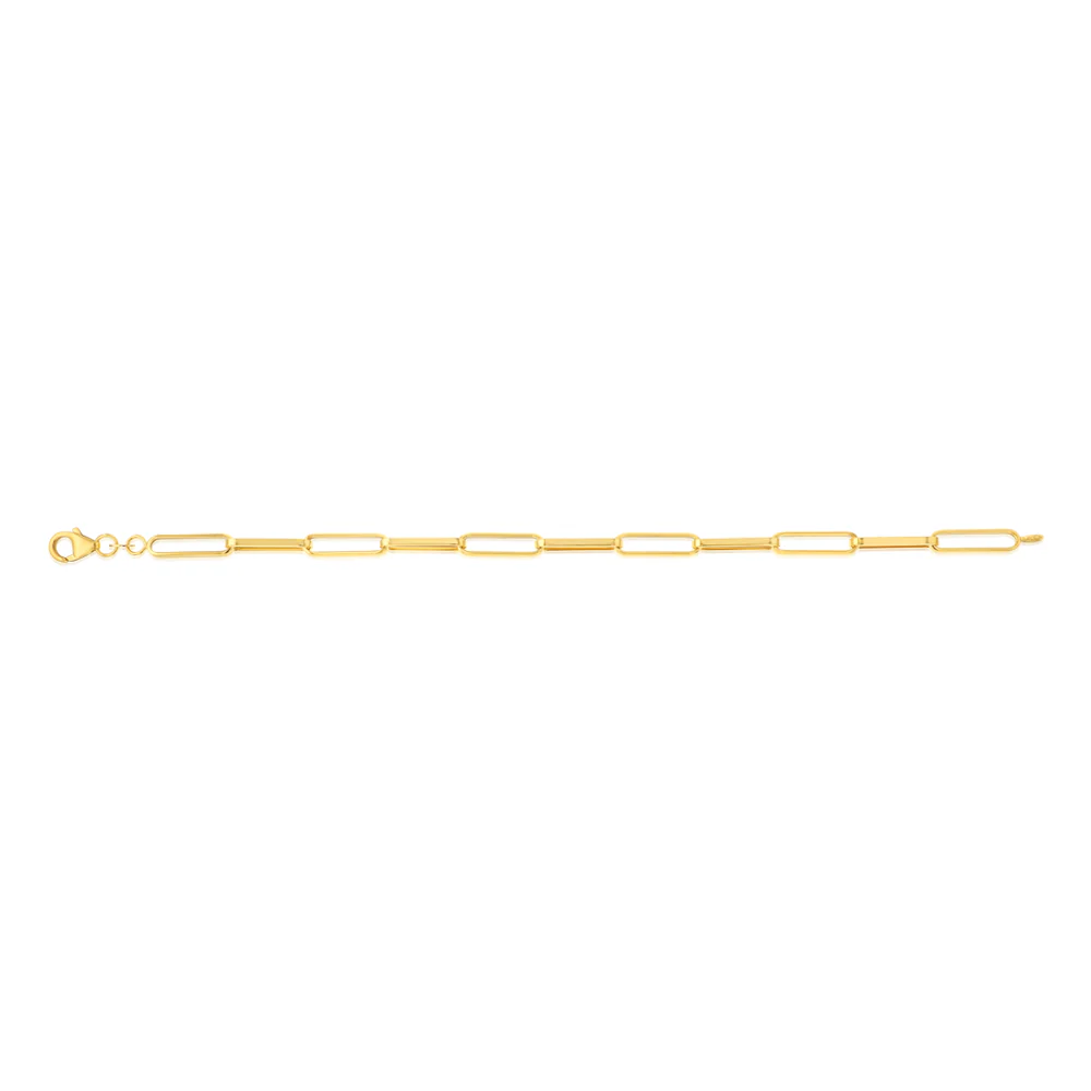 9ct Yellow Gold Paperclip 19cm Bracelet - Image 2